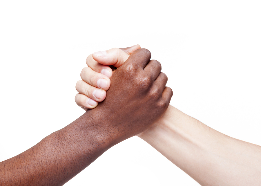 stop racism handshake